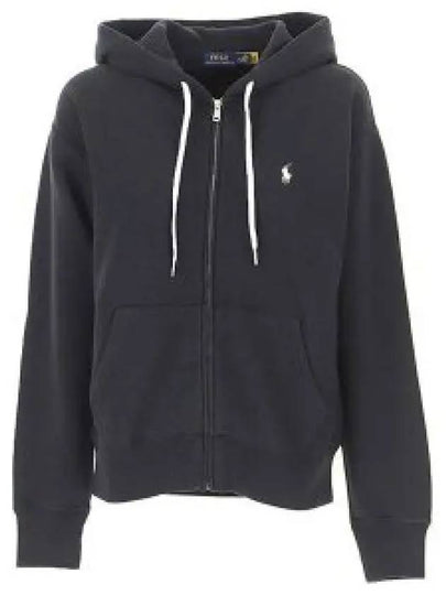 Embroidered Logo Zip Up Hoodie Black - POLO RALPH LAUREN - BALAAN 2