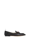 Women's Pebble Grain Leather Flexible Leather Sole 3 Bow Loafer Black - THOM BROWNE - BALAAN 2