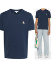 Chillax Fox Patch Regular Short Sleeve T-Shirt Navy - MAISON KITSUNE - BALAAN 2