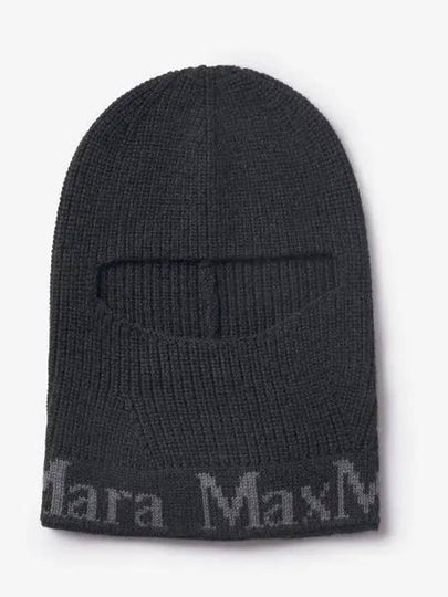 ODE Logo Wool Balaclava Charcoal - MAX MARA - BALAAN 2