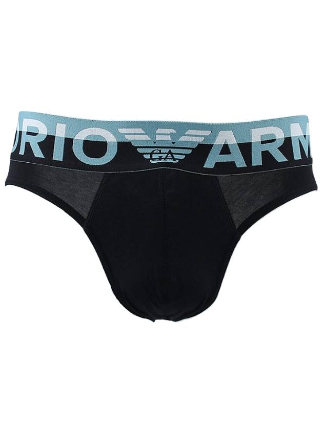 Mega Logo Organic Cotton Panties Black - EMPORIO ARMANI - BALAAN 1