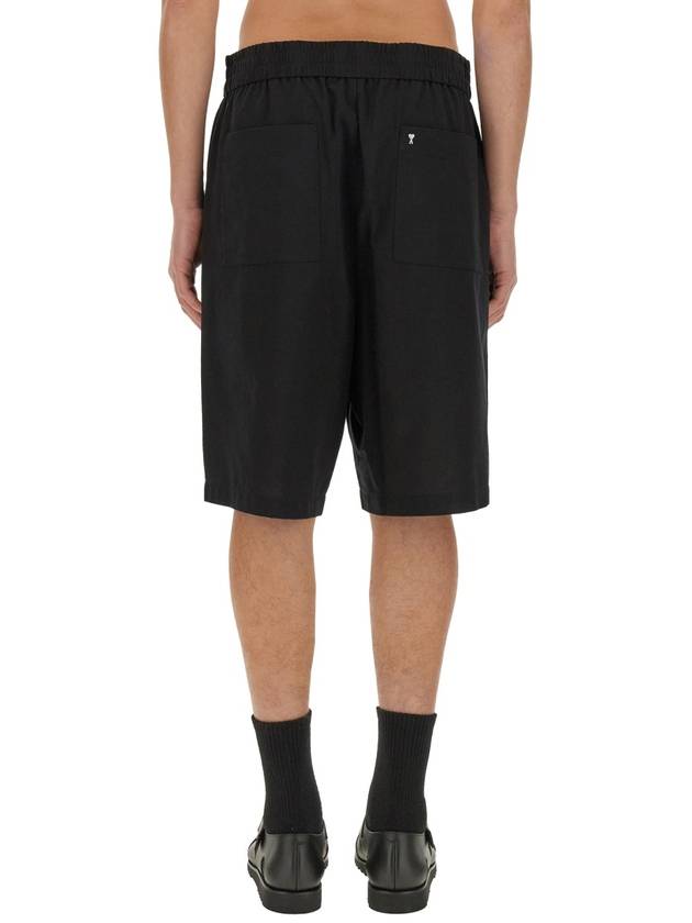 De Coeur Cotton Track Shorts Black - AMI - BALAAN 4