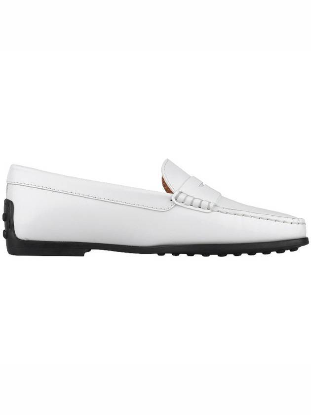 Women's City Gommino Leather Driving Shoes White - TOD'S - BALAAN 1