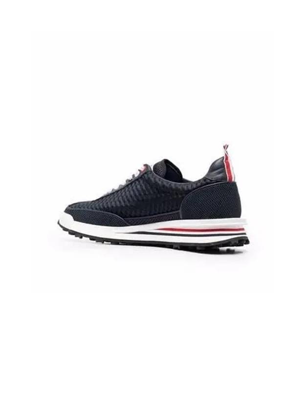 Heavy Athletic Mesh Tech Runner Low Top Sneakers Navy - THOM BROWNE - BALAAN 4