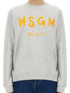 Logo Print Cotton Long Sleeve T-Shirt Light Grey - MSGM - BALAAN 2