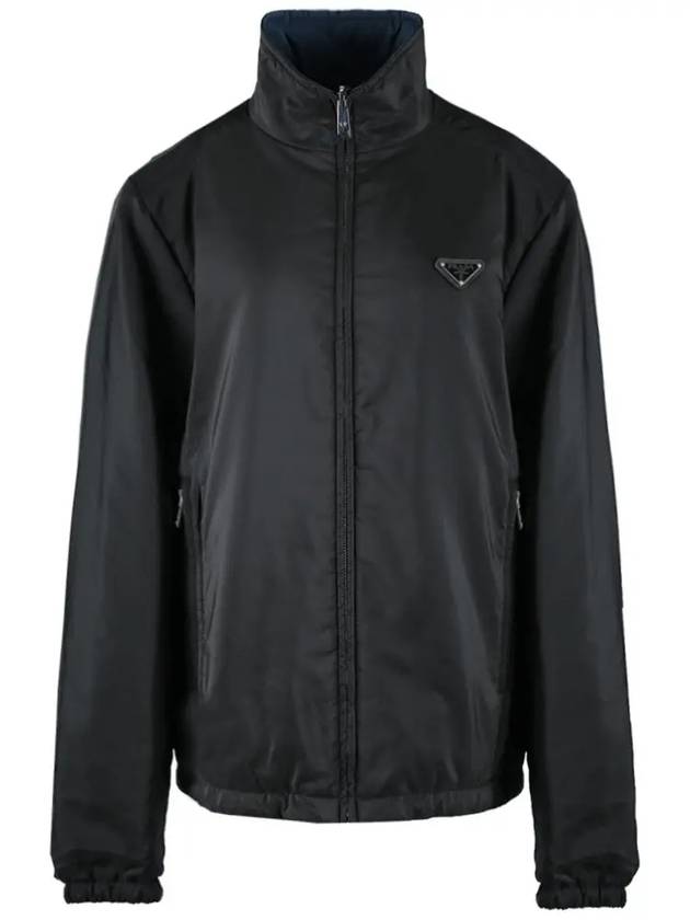 Triangle Logo Reversible Zip Up Jacket Black - PRADA - BALAAN 2