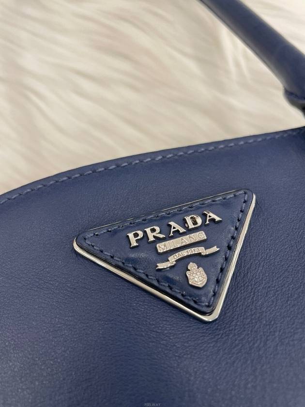 Daol Sangin Store Leather Top Handle Tote Bag Deep Blue Condition B - PRADA - BALAAN 5