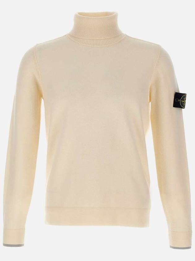 Wappen Patch Wool Turtleneck White - STONE ISLAND - BALAAN 2