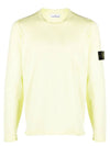 Compass Badge Ribbed Cotton Knit Top Lemon - STONE ISLAND - BALAAN 6