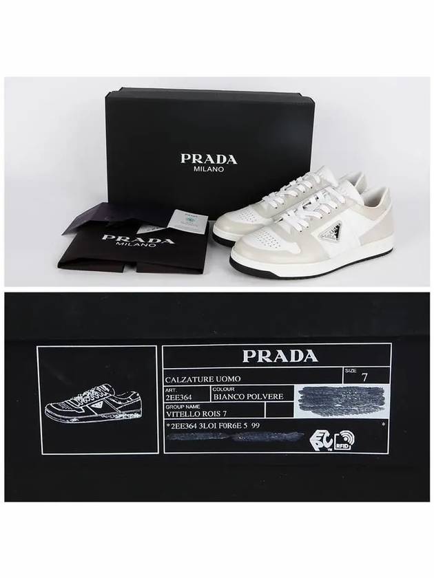 Downtown Calfskin Low Top Sneakers Bianco - PRADA - BALAAN 8