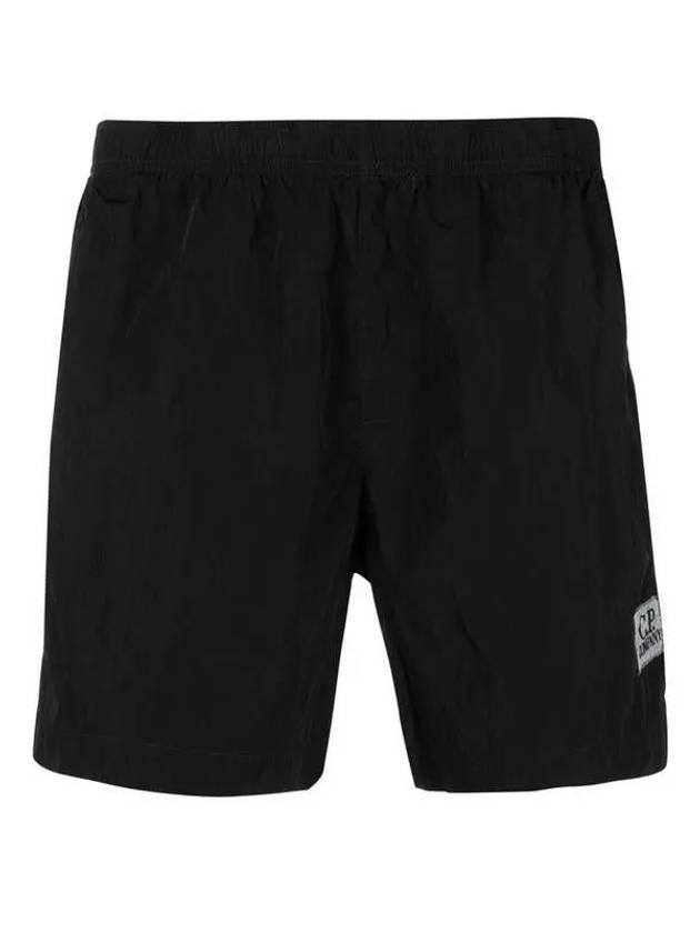 Men's Chrome Logo Patch Swim Shorts Black - CP COMPANY - BALAAN 2