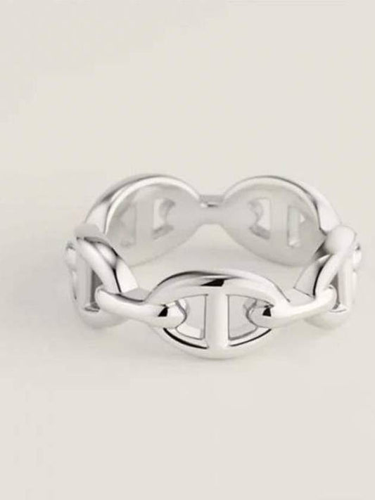 Small Chaine D'Ancre Enchainee Ring Silver - HERMES - BALAAN 2