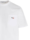 Tricolor Fox Patch Classic Pocket Short Sleeve T-Shirt White - MAISON KITSUNE - BALAAN 4