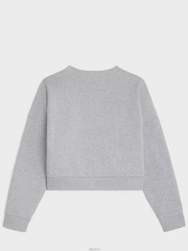 Logo Print Cotton Sweatshirt Grey - CELINE - BALAAN 3