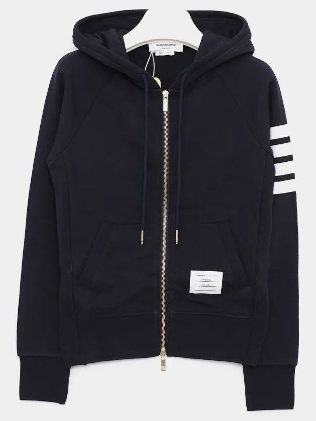 Engineered 4-Bar Stripe Loopback Jersey Knit Zip Up Hoodie Navy - THOM BROWNE - BALAAN 2