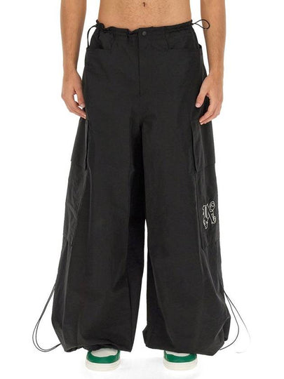 PA Monogram Parachute Pants PMCF026E23FAB001 1003 BLACK OFfwHITE B0170378951 - PALM ANGELS - BALAAN 2