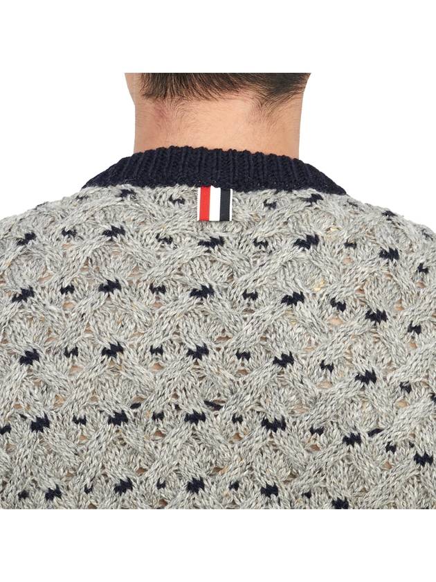 4 Bar Cable Knit Top Grey - THOM BROWNE - BALAAN 7