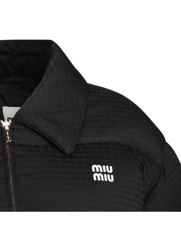 Logo Print Down Padding Black - MIU MIU - BALAAN 5