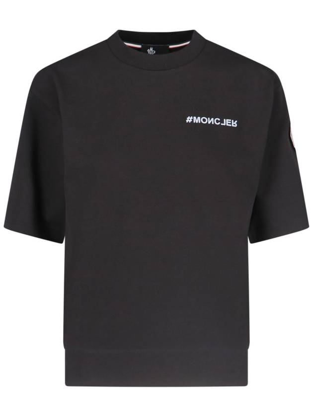 Grenoble logo short sleeve t shirt black - MONCLER - BALAAN 2