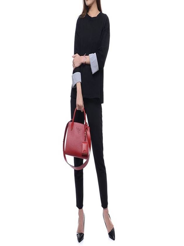 Monochrome Saffiano Tote Shoulder Bag Red 1BA156 - PRADA - BALAAN 10