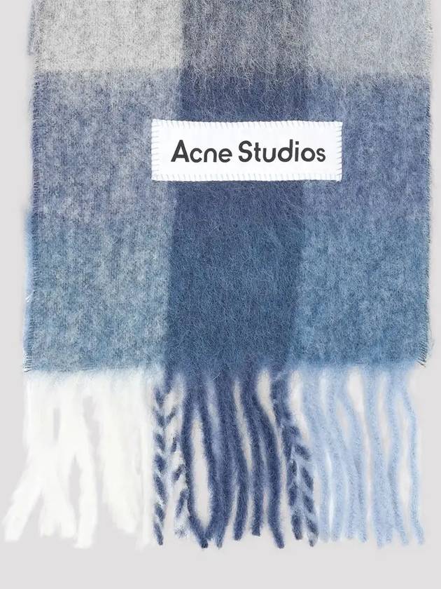 Check Mohair Muffler Grey Blue - ACNE STUDIOS - BALAAN 3