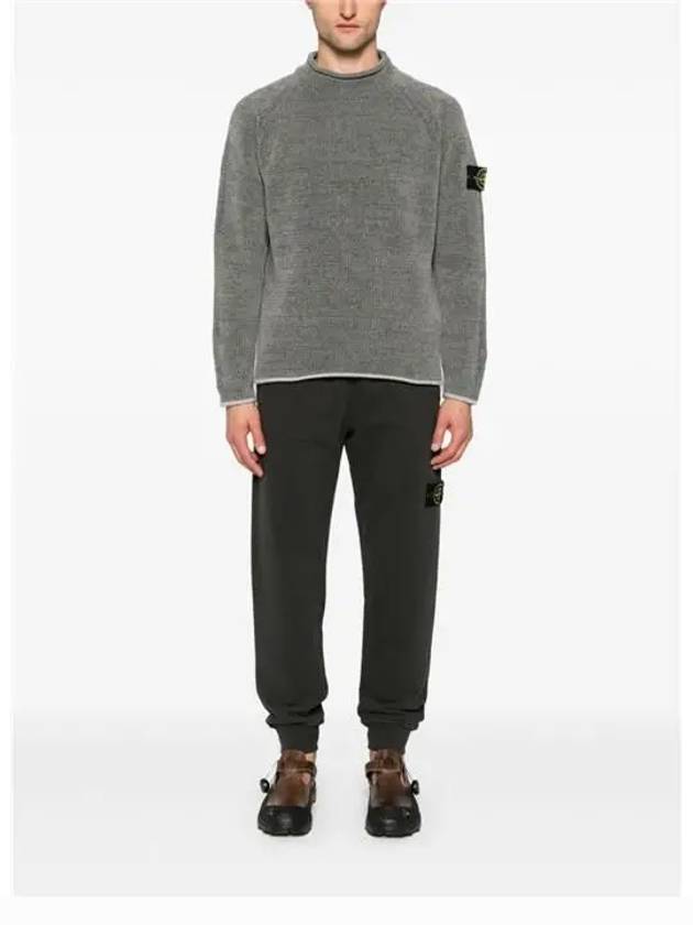 Signature Wappen Patch Cotton Baggy Pants Lead Grey - STONE ISLAND - BALAAN 3