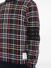 Logo Label Check Cotton Sweatshirt - THOM BROWNE - BALAAN 7