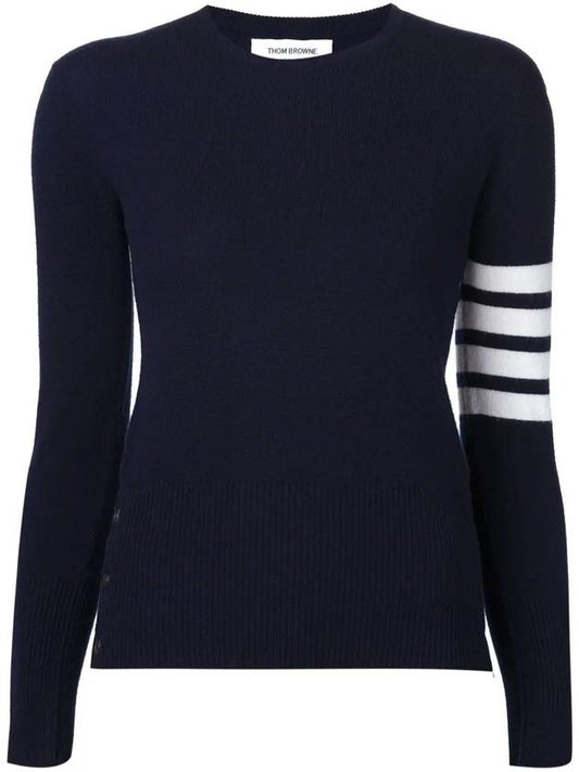 Women's 4 Bar Classic Cashmere Pullover Knit Top Navy - THOM BROWNE - BALAAN 2