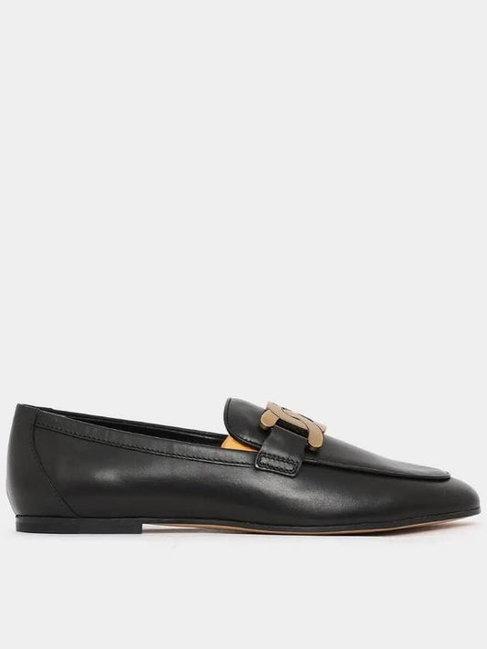 Kate Metal Logo Leather Loafers Black - TOD'S - BALAAN 2