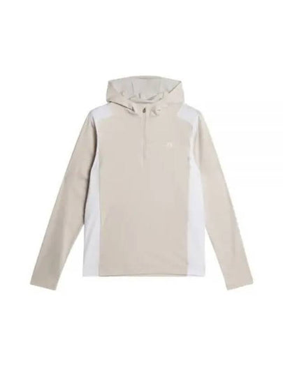 Lucas Quarter Zip Hooded Long Sleeve T-Shirt Moonbeam - J.LINDEBERG - BALAAN 2