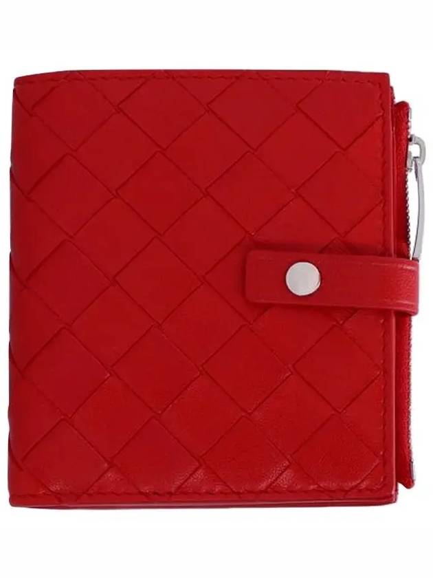 Intrecciato Zipper Half Wallet Red - BOTTEGA VENETA - BALAAN 2