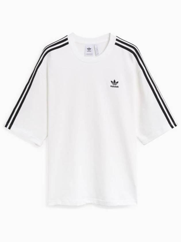 Oversized 3 Stripe Short Sleeve T-Shirt White - ADIDAS - BALAAN 2