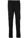 Wappen Patch Old Treatment Slim Fit Cargo Straight Pants Black - STONE ISLAND - BALAAN 2