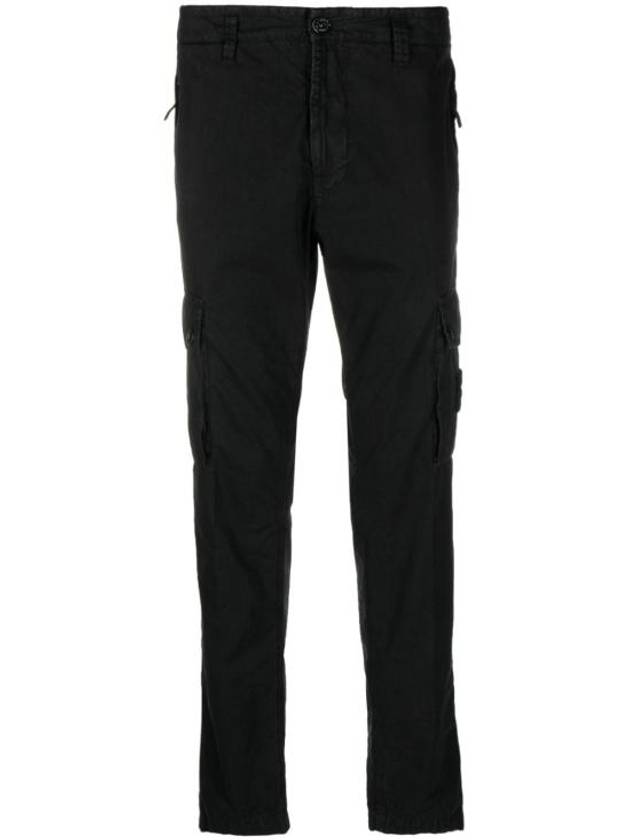 Wappen Patch Old Treatment Slim Fit Cargo Straight Pants Black - STONE ISLAND - BALAAN 2