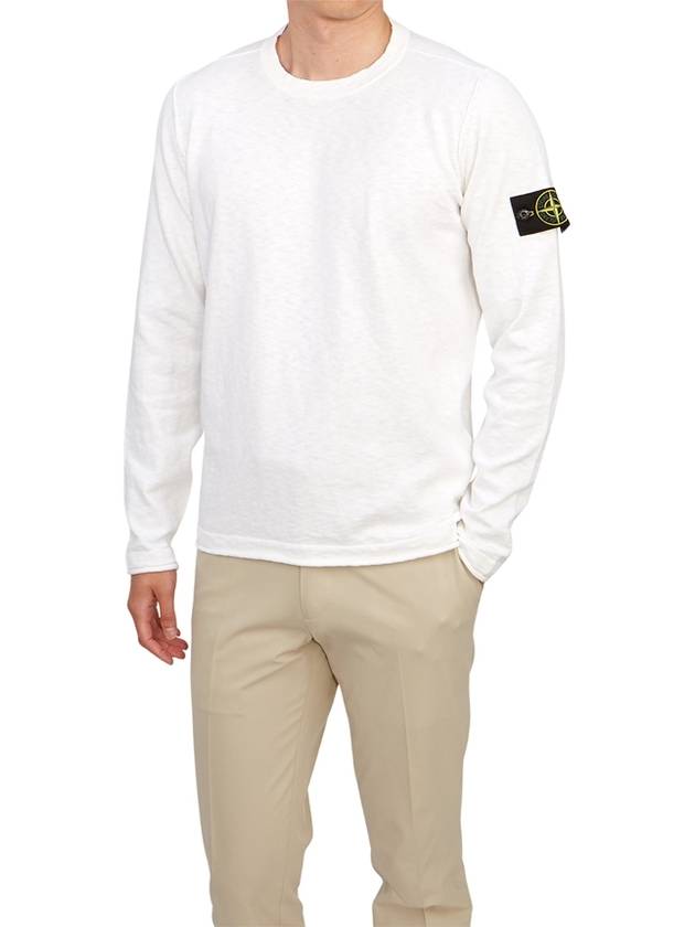 Compass Badge Ribbed Cotton Knit Top White - STONE ISLAND - BALAAN 5