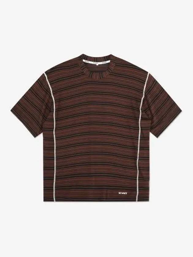 Overlook elastic short sleeve t shirt black brown MRTWMJER018RAY0019040 - SUNNEI - BALAAN 1