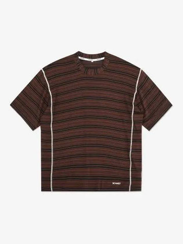 Overlook Elastic Short Sleeve T-Shirt Black Brown - SUNNEI - BALAAN 1