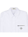Logo zipper pocket cotton shirt FS8063 AFLK F0ZNM - FENDI - BALAAN 4