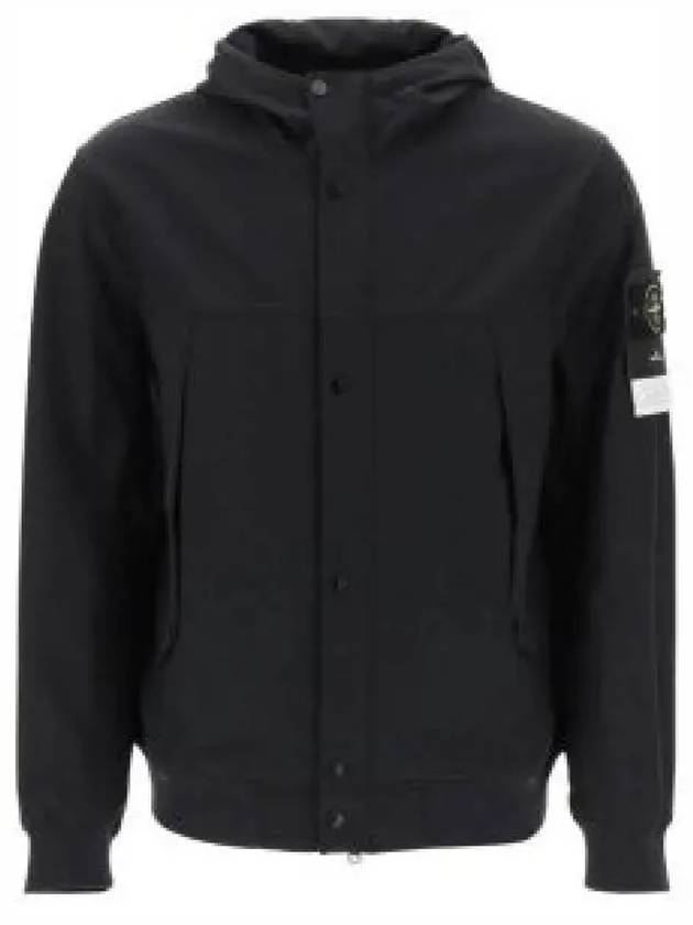 Light Soft Shell R E Dye Technology In Recycled Polyester Hooded Jacket Black - STONE ISLAND - BALAAN 2