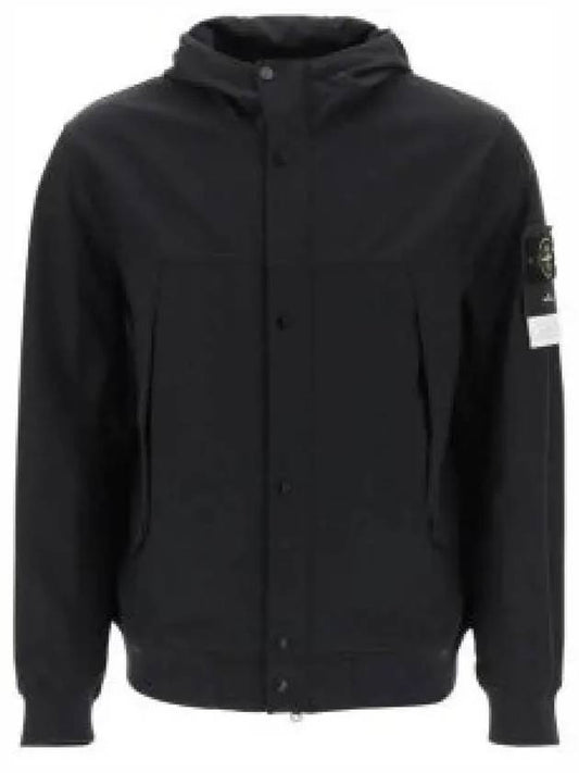 Light Soft Shell R E Dye Technology In Recycled Polyester Hooded Jacket Black - STONE ISLAND - BALAAN 2