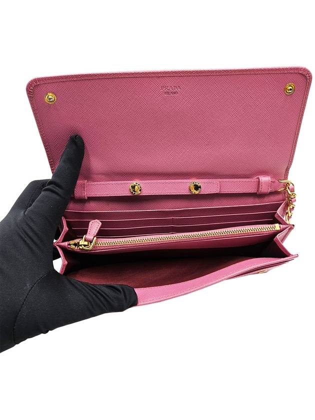 Prada 1M1290 Pink Saffiano WOC Long Wallet Chain Cross Bag - PRADA - BALAAN 7