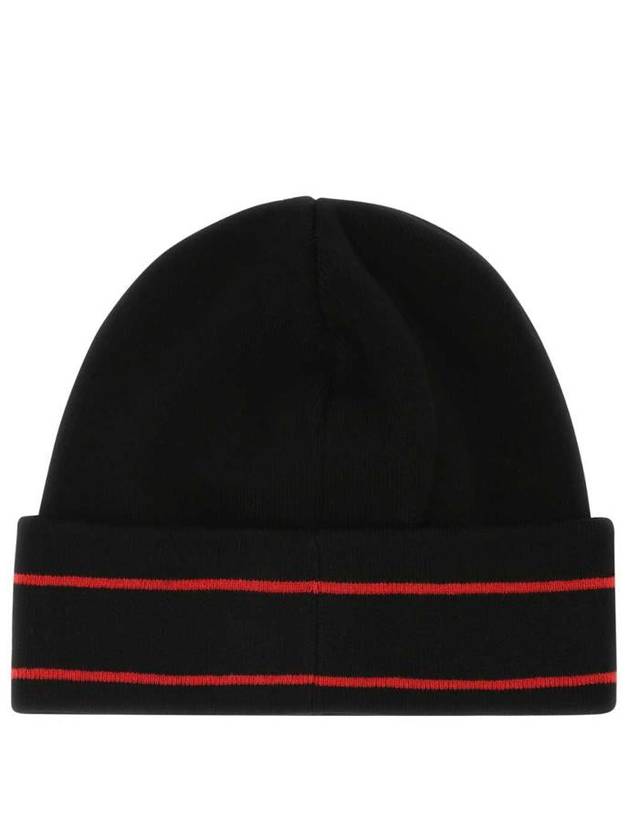 Logo Intarsia Turn-Up Brim Beanie Black - ALEXANDER MCQUEEN - BALAAN 3