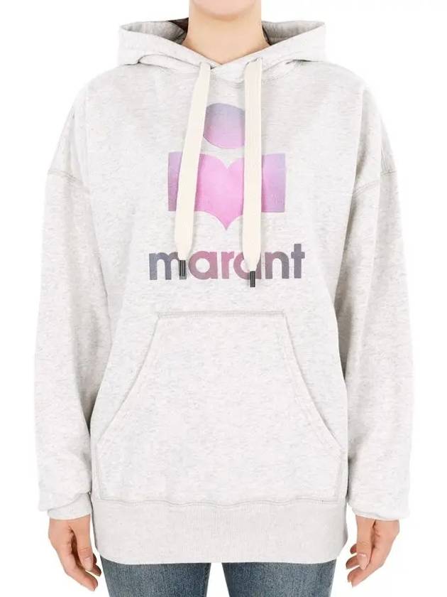 Women Mansell Logo Hooded Sweatshirt Oatmeal Pink SW0001FA A3M56E 23EC - ISABEL MARANT - BALAAN 1