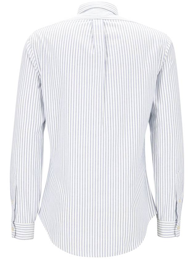 Embroidered Pony Logo Striped Long Sleeve Shirt White Light Blue - POLO RALPH LAUREN - BALAAN 3