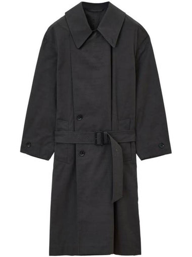 Tibetan Tumbled Cotton Trench Coat Dark Coffee - LEMAIRE - BALAAN 1