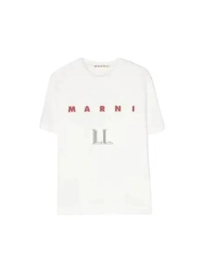 Logo Print Cotton Short Sleeve T-Shirt White - MARNI - BALAAN 2