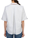 Stripe Short Sleeve Shirt Blue - THOM BROWNE - BALAAN 6