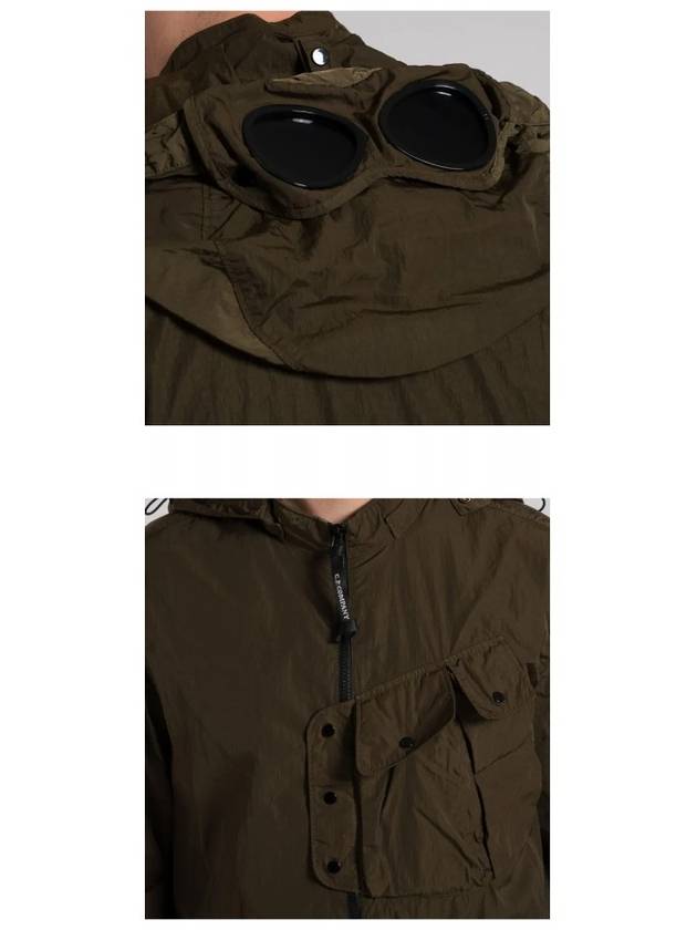 Men's Chrome R Goggles Hooded Zip-Up Jacket Khaki - CP COMPANY - BALAAN.
