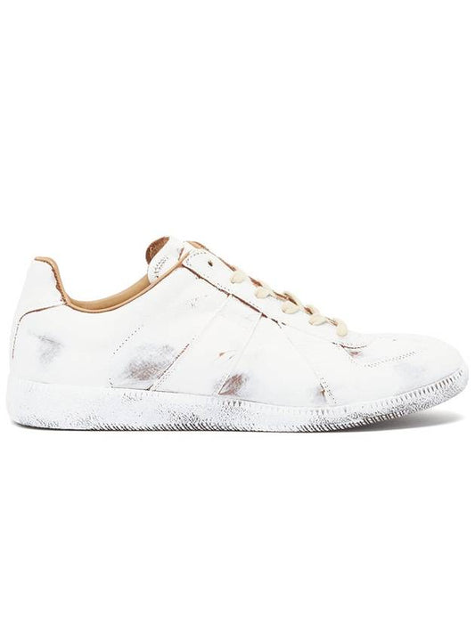 Replica Painted Leather Low Top Sneakers White - MAISON MARGIELA - BALAAN 2