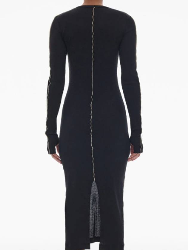 Women's Twist Knit Long Dress Black - HELMUT LANG - BALAAN 3